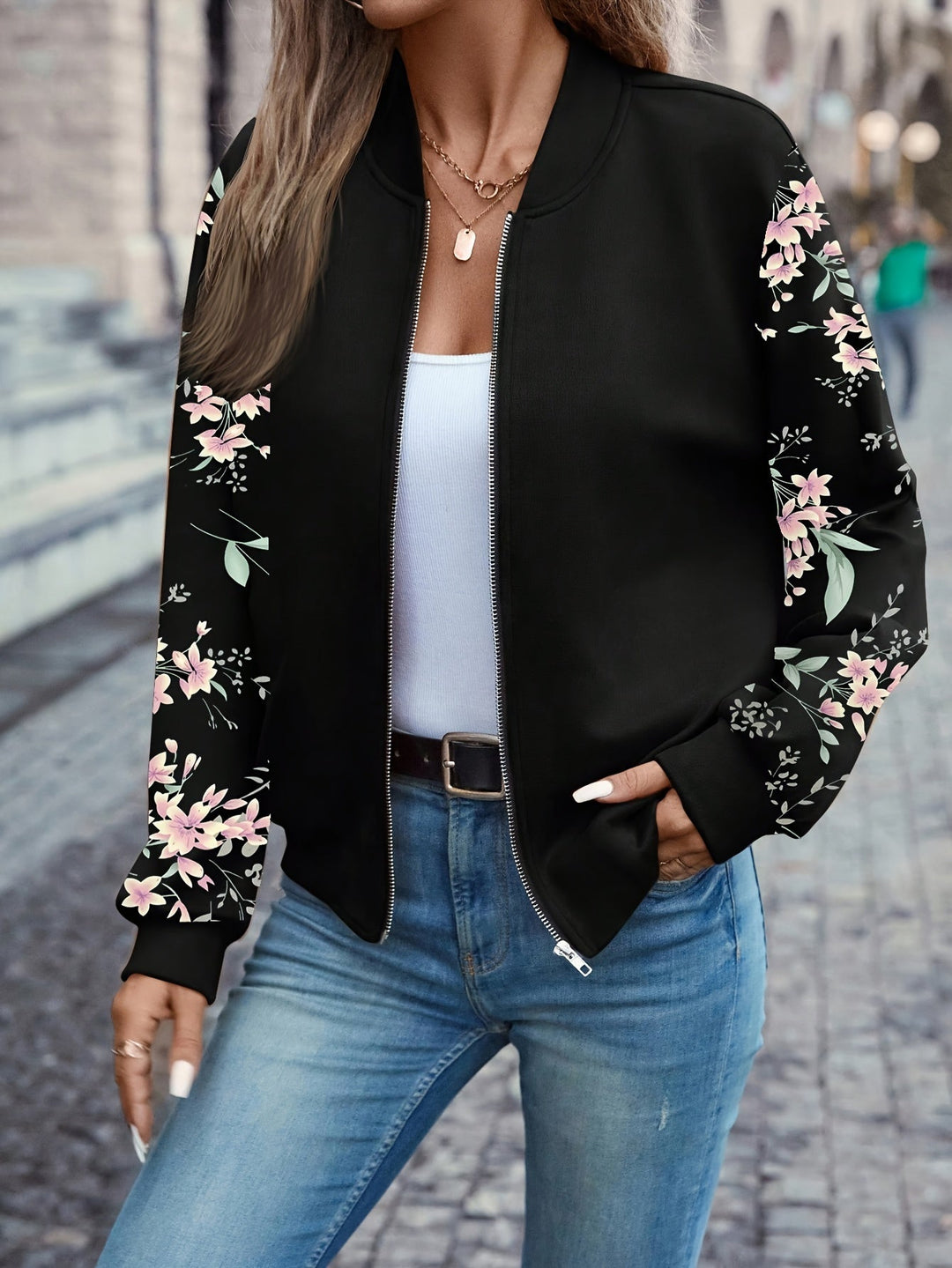 Kessia™ The Blooming Bomber Jacket