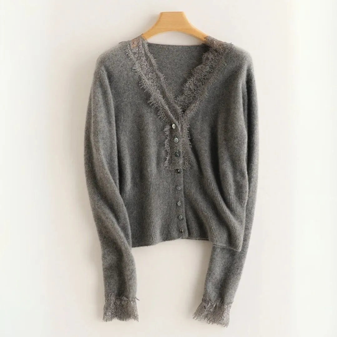 Cameron Lace-Trimmed Cashmere Cardigan