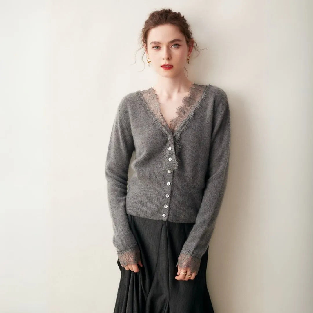 Cameron Lace-Trimmed Cashmere Cardigan