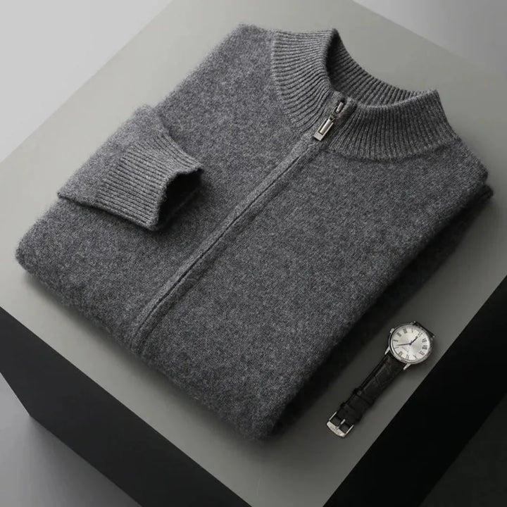 David Wool Zip Cardigan