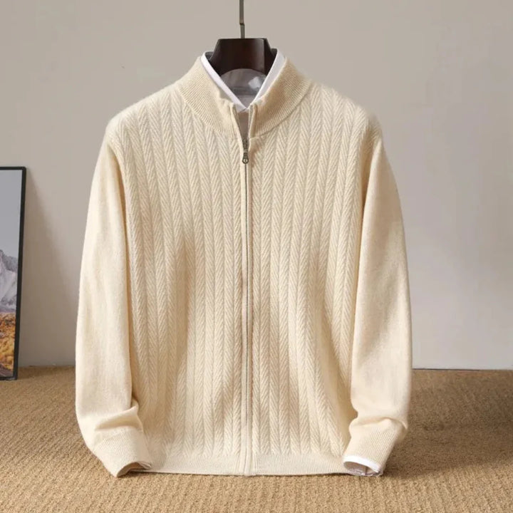 Lance Wool Zip-Up Cardigan