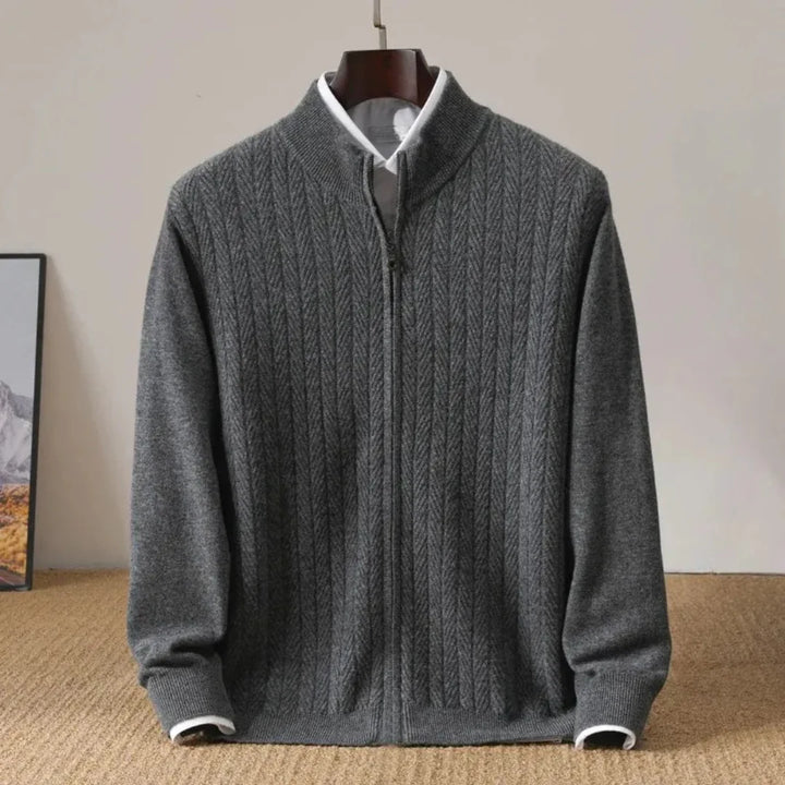 Lance Wool Zip-Up Cardigan
