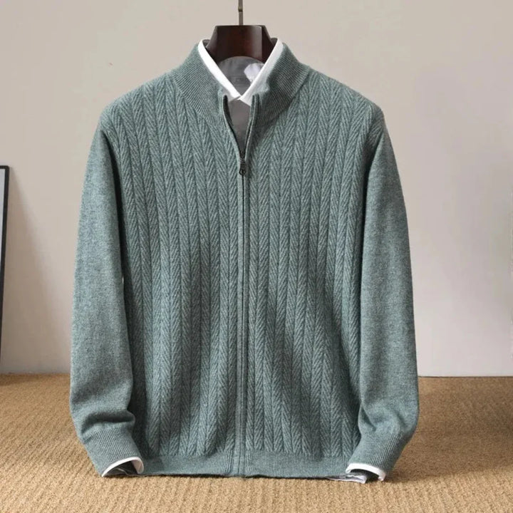 Lance Wool Zip-Up Cardigan