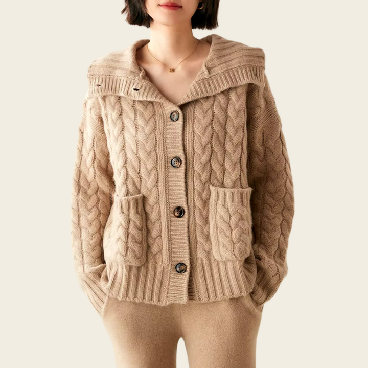 Ivy Turtleneck Wool Cardigan