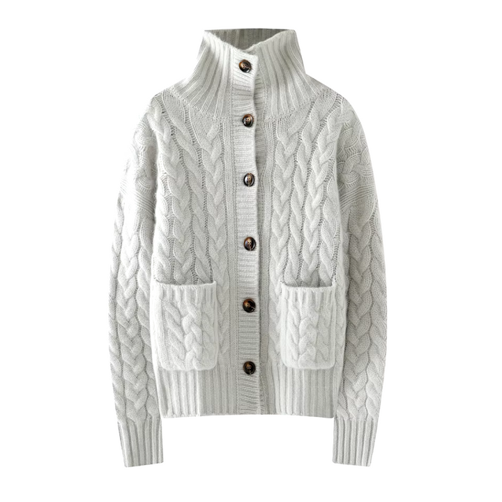 Ivy Turtleneck Wool Cardigan