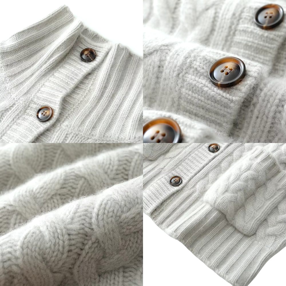 Ivy Turtleneck Wool Cardigan