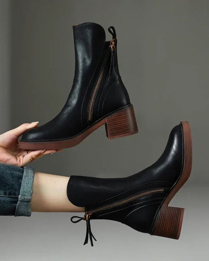Jola | Leather ankle boots with a comfortable heel