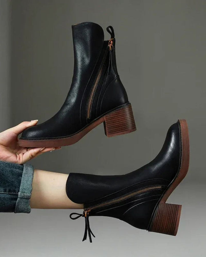 Jola | Leather ankle boots with a comfortable heel