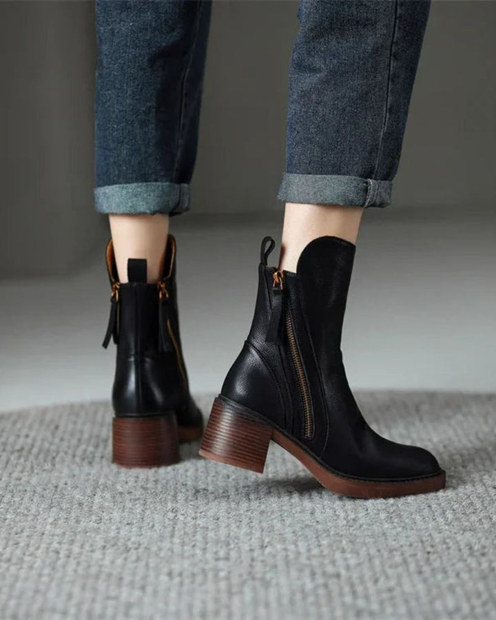 Jola | Leather ankle boots with a comfortable heel
