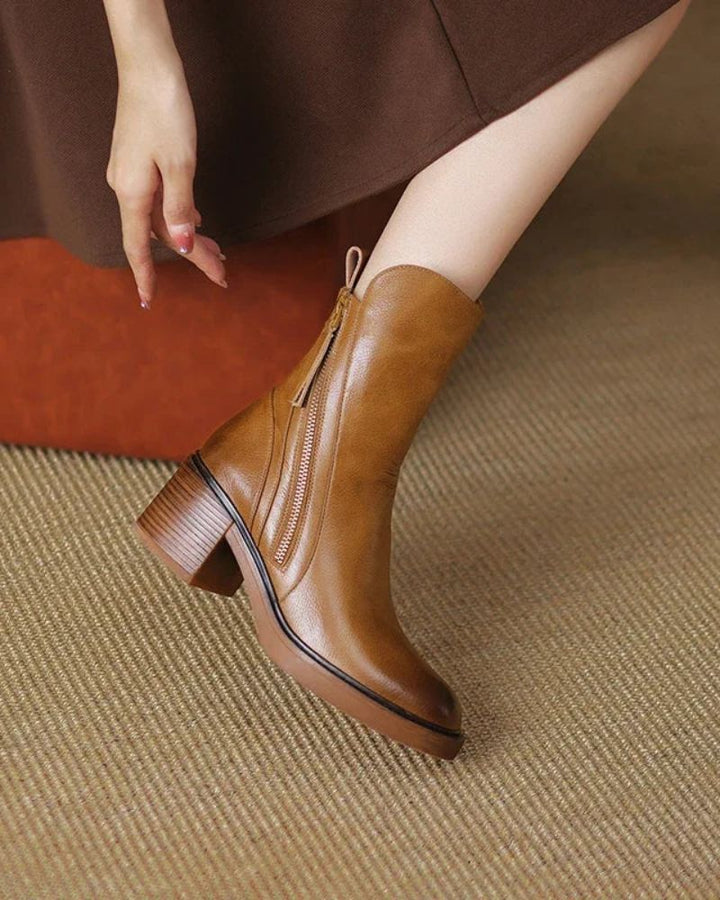 Jola | Leather ankle boots with a comfortable heel