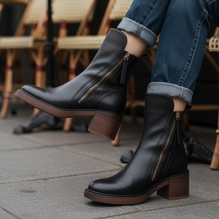 Jola | Leather ankle boots with a comfortable heel