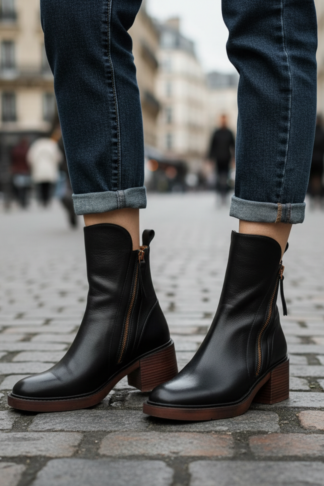 Jola | Leather ankle boots with a comfortable heel