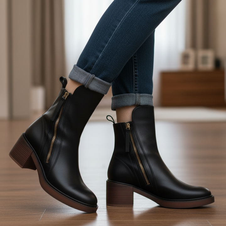 Jola | Leather ankle boots with a comfortable heel