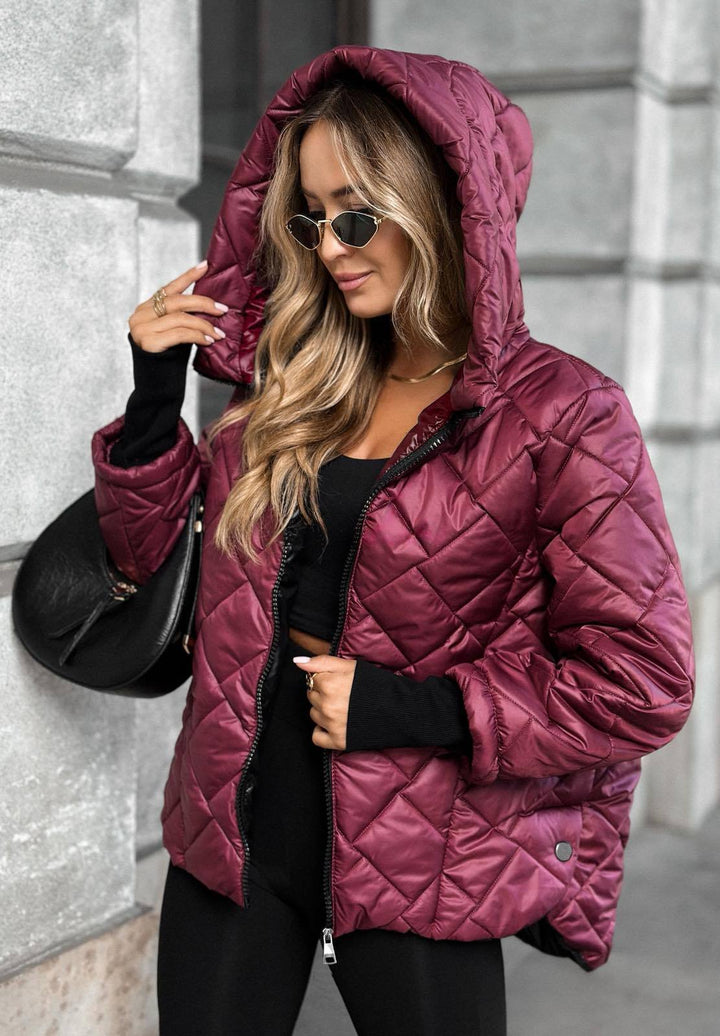 Nadia | Quilted Jacket in Wine Color