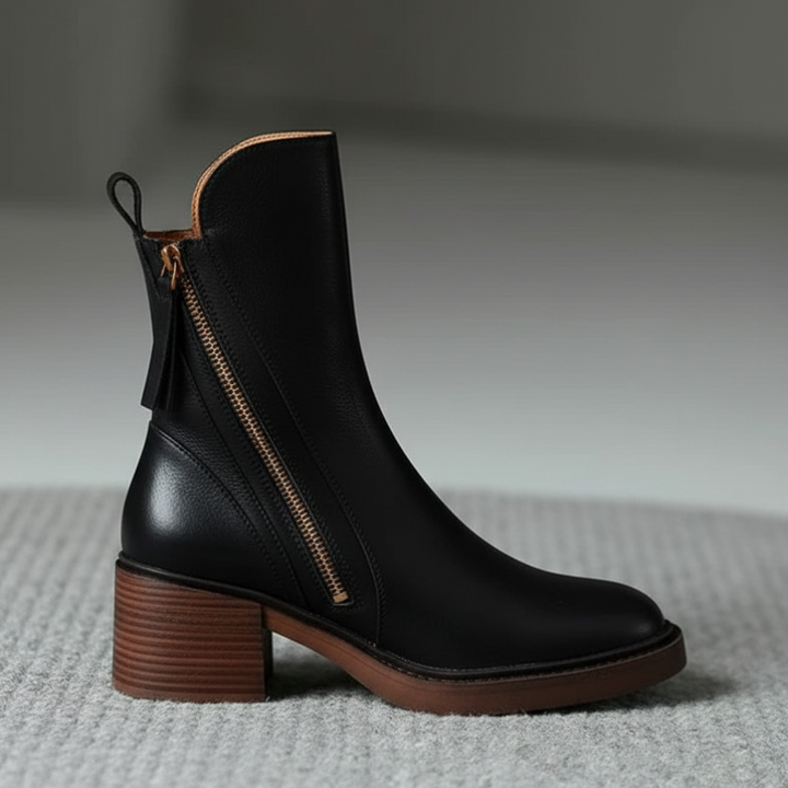 Jola | Leather ankle boots with a comfortable heel