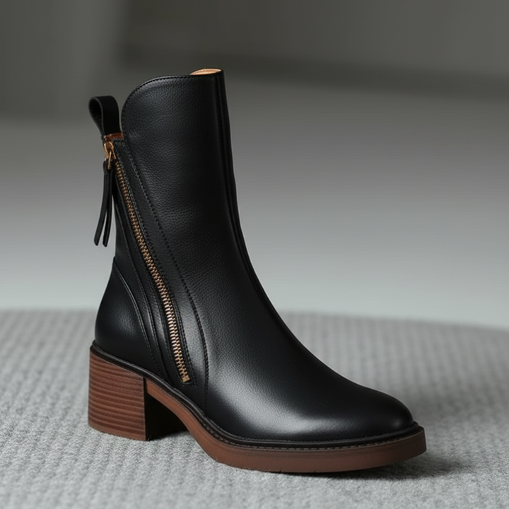 Jola | Leather ankle boots with a comfortable heel