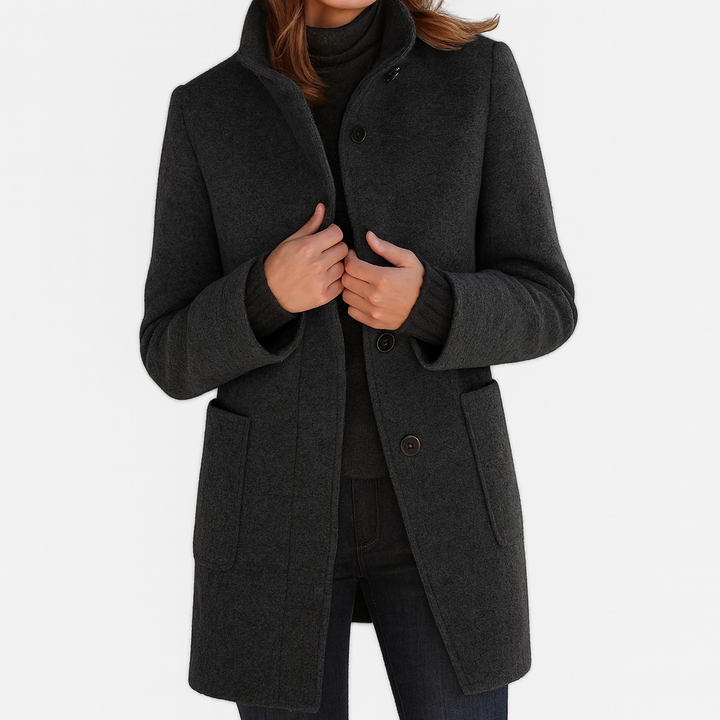LIDIA | High-collar jacket made from a wool blend