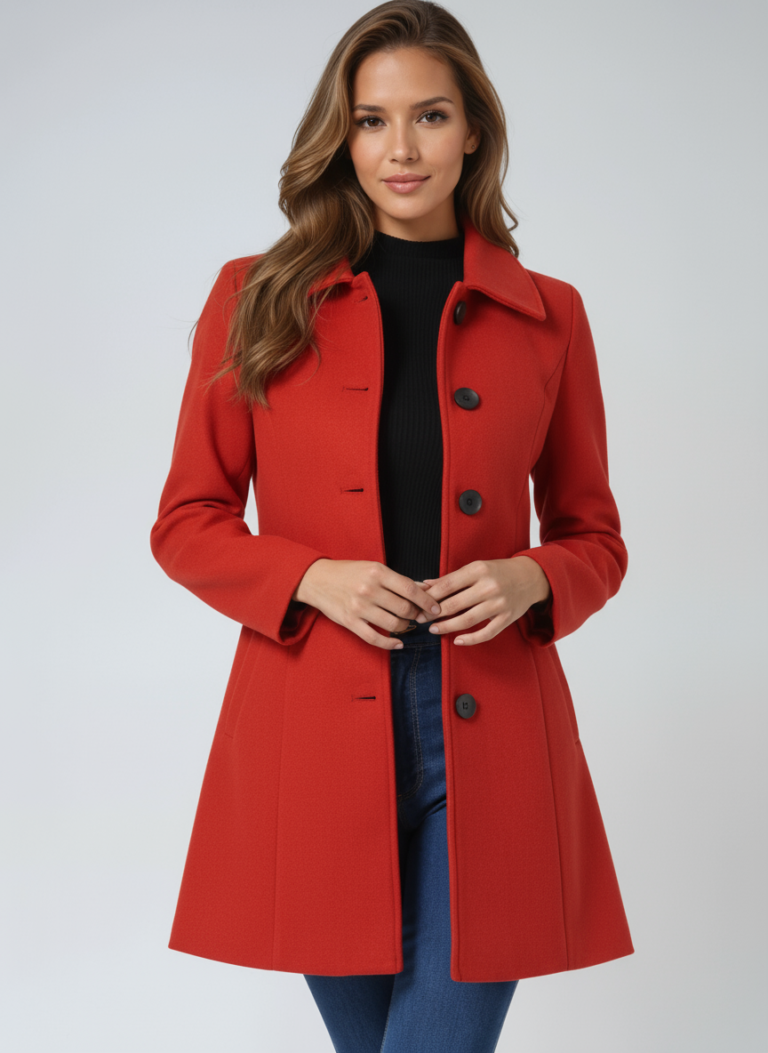 Olivia - Single Breasted Winter Trench Coat