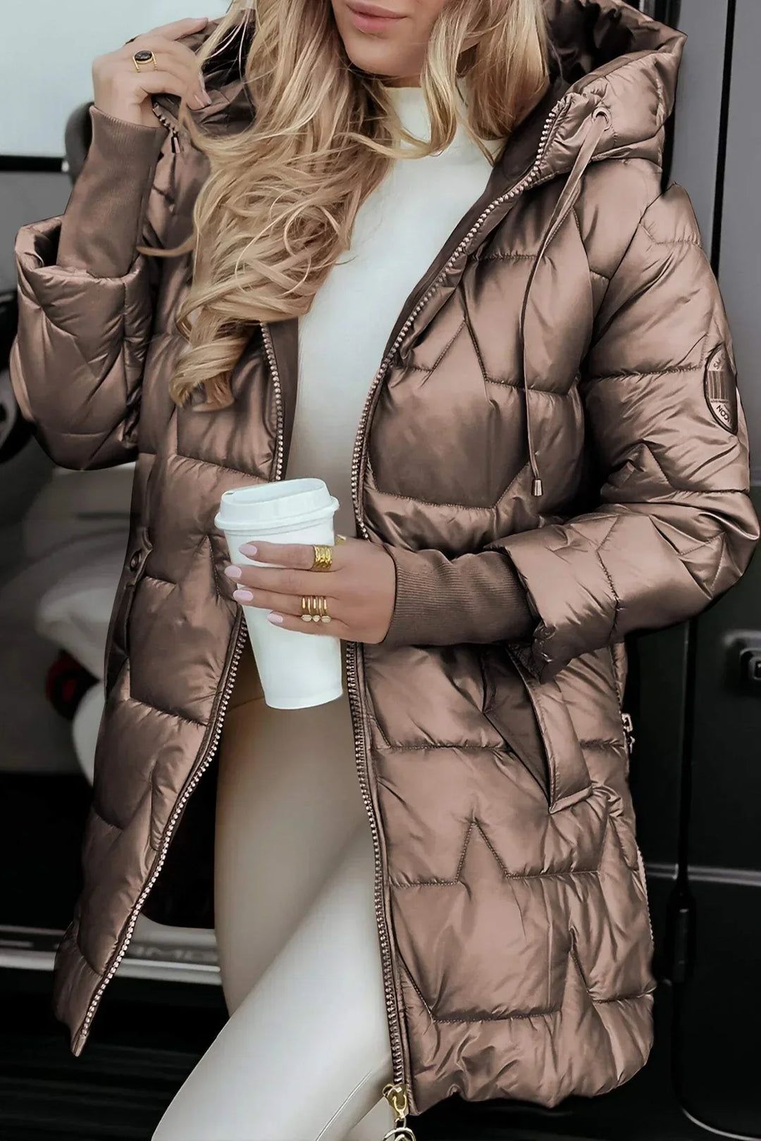 Valorine™ | Elegant winter coat with hood and padding