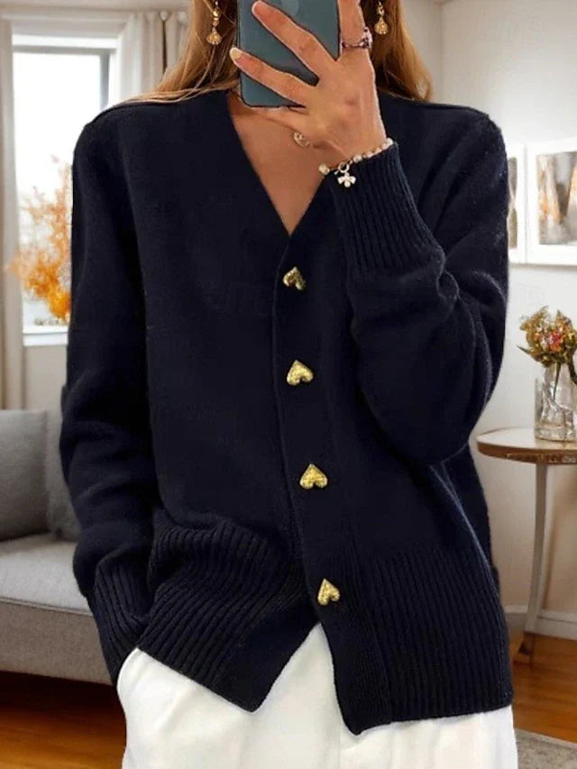 Adele | Elegant Cardigan with Heart Buttons